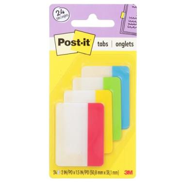 Imagem de Post-it Abas, 5 cm, sólido, cores primárias sortidas, 6 abas/cor, 4 cores, 24 abas/pacote (686-ALYR)