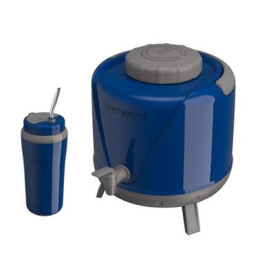 Imagem de Kit Tereré Garrafão 5 Litros + Copo/cuia C/ Tampa Bomba Inox 650ml Uni