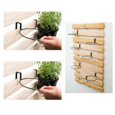 Imagem de suporte vaso de planta para palete, painel 5un 14cm - oficina da solda