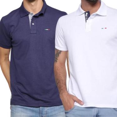 Imagem de Kit 2 Camisas Polo Itália Industrie Básica Estilo Piquet Premium, GG