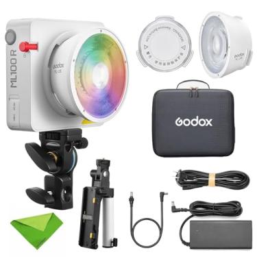 Imagem de Godox ML100R Kit2 Luz de vídeo LED colorida CCT 1800K-10000K Modo FX 14 CRI ≈ 95 TLCI ≈ 95, para fotografia de retrato diária, filmagem móvel ao ar livre e iluminação interna