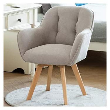Imagem de Cadeira de mesa poltrona moderna de veludo cadeira de escritório com rotação de 360° cadeira giratória estofada com pernas de madeira cadeira de vaidade para sala de estar quarto estudo (cor: rosa