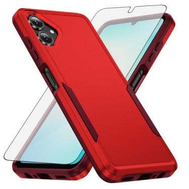 Imagem de Asuwish Capa de telefone para Samsung Galaxy A06 5G com película protetora de tela de vidro temperado e capa traseira de camada dupla à prova de choque TPU macio proteção fina acessórios para celular