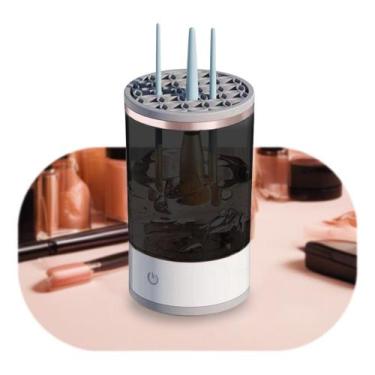 Imagem de Limpador Pincel Esponja Maquiagem Elétrico USB Automático Lava Seca Ar
