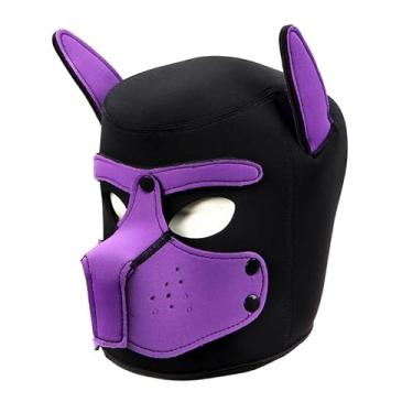 Imagem de Cleiree Focinheira facial de neoprene – Máscara confortável e estilosa para cães (roxo, tamanho único)