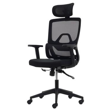 Imagem de Cadeira de Escritório Ergonômica Ravena com Suporte Lombar Em Tela Mesh Preto