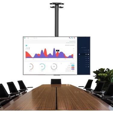 Imagem de CUTPOIY Suporte de parede para TV de teto ajustável, elevador de TV de teto telescópico, suporte de TV inclinável e giratório, serve para TVs de 39 a 99 polegadas, para TVs de 26 a 70 polegadas