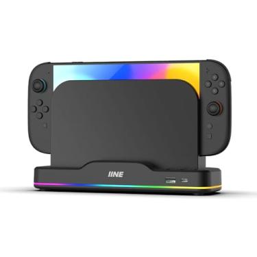 Imagem de IINE Ventoinha de resfriamento para Switch 2, resfriamento de ventilador duplo com iluminação RGB ajustável, expansão USB, estação de resfriamento Plug & Play para melhor desempenho do console (versão