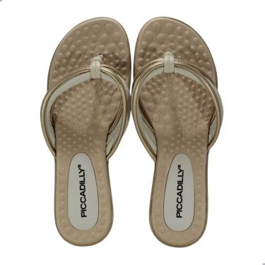 Imagem de Tamanco Feminino Piccadilly Off White com Ouro