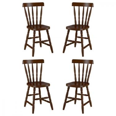 Imagem de Conjunto 4 Cadeiras Madeira Eucalipto Castanho Piratini Castanho