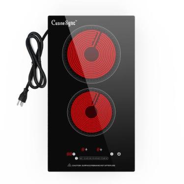Imagem de Fogão elétrico Cusinesync 2 queimadores de 12 polegadas com 9 níveis d