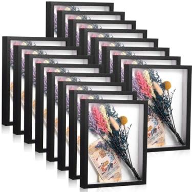 Imagem de Ripeng Pacote com 16 porta-retrato com moldura de sombra para buquê de casamento, artesanato de agradecimento de professores, fotos, ingressos, Natal, medalha, decoração de presente de parede ou mesa