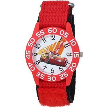 Imagem de DISNEY Relógio analógico de quartzo masculino Carros 3 com pulseira de nylon, vermelho, 10 (modelo: WDS000293)