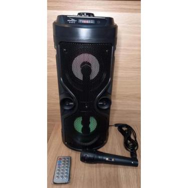 Imagem de Caixa De Som Bluetooth Potente Portátil Caixa Grande karaokê Microfone
