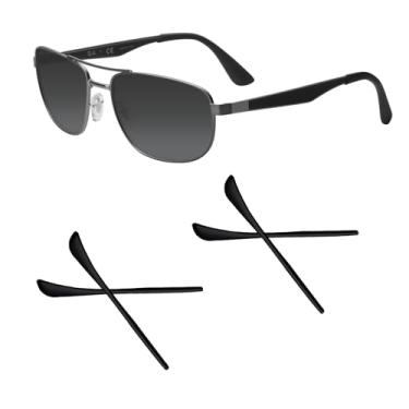 Imagem de Acefrog 2 pares de meias de substituição atualizadas para óculos de sol Ray-Ban Aviator RB3025 RB3004, Caravan RB3136, RB3026 RB3362, ajuste perfeito, preto