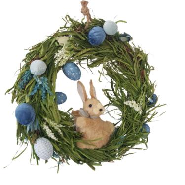 Imagem de Guirlanda De Páscoa Em Cipó E Palha 51cm