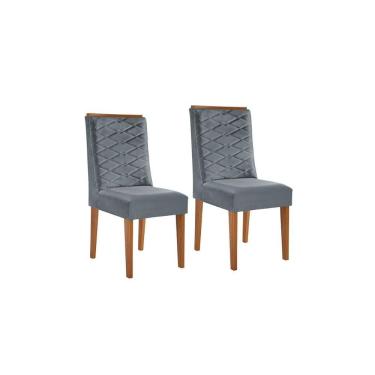 Imagem de Cadeira Sala de Jantar Dafne Luxo Kit Imbuia Veludo Grafite