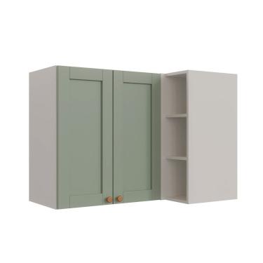 Imagem de Armário Aéreo De Canto Reto 2 Portas 3 Nichos Arizona Cabecasa Madeiramadeira Branco-menta