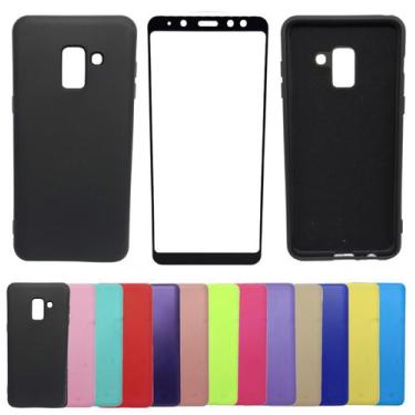 Imagem de Kit Capa Aveludada Para Galaxy A8 + Pelicula Vidro 3d 9D - Mustangshop