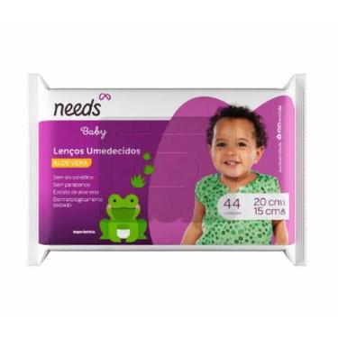 Imagem de Lenço Umedecido Baby Aloe Vera Sem Álcool Etílico 44 unidades - sem ma