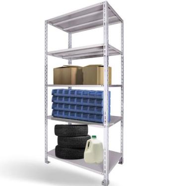 Imagem de Estante organizadora em aço industrial com 5 níveis e bandejas reforça