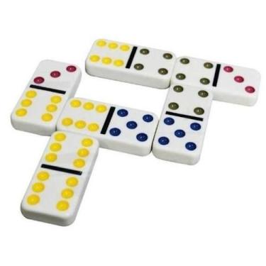 Imagem de Dominó Infantil 28 Peças 4Mm Plástico Branco - Marluce
