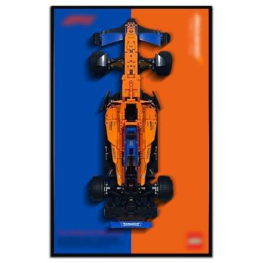 Imagem de Display Wallboard for Lego Technic 42141 McLaren Formula 1 2022 Replica Race Car, Adult Collectibles Wall Mounted for Building Blocks, Gifts Ideas for Lego Lovers,Size 19.7X 31.5in (Excluding Cars)