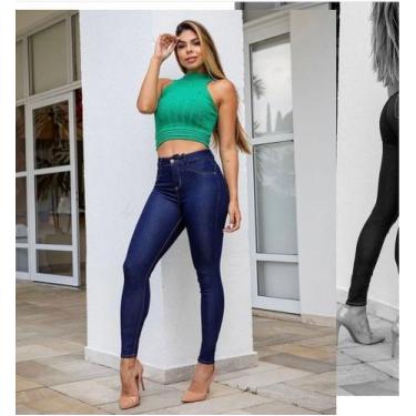 Imagem de Calça Jeans Feminina Pisom Cigarrete, Azul, 40