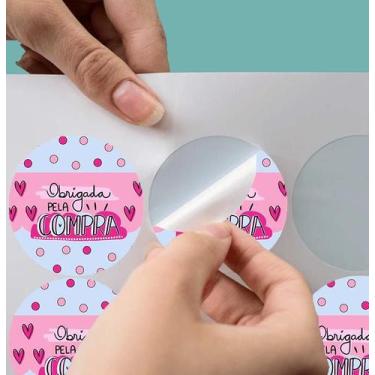 Imagem de 120 Etiqueta Adesiva Obrigada pela compra - Nicolados