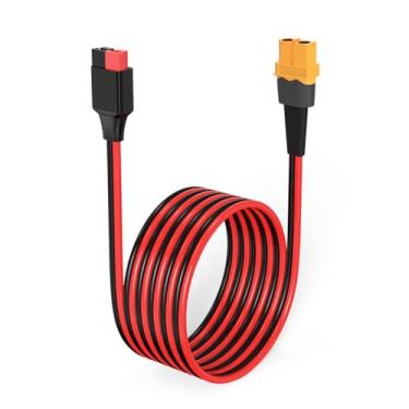 Imagem de ELFCULB Adaptador XT60 para Anderson, 10AWG XT60 fêmea para cabo conector Anderson para bateria RC estação de energia solar portátil e painel solar (1,8 m)