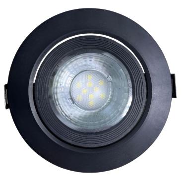 Imagem de Spot LED Embutir 10W PP Direcionável Sanca Redondo Preto Bivolt