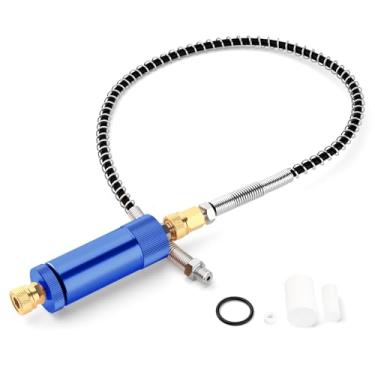 Imagem de BOGERDACK Filtro de ar de bomba manual PCP Sparator de água e óleo de 30 MPa, com mangueira flexível de mola de 50,8 cm, conexão rápida fêmea e macho de 8 mm para bomba de compressor de ar de alta
