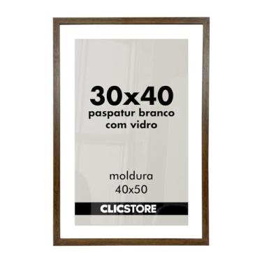 Imagem de Kit 2 Moldura Paspatur Branco 30x40 Quadro Vidro Porta Retrato Foto Luxo Fotografia Parede Madeira Cabeceira Quarto Sala