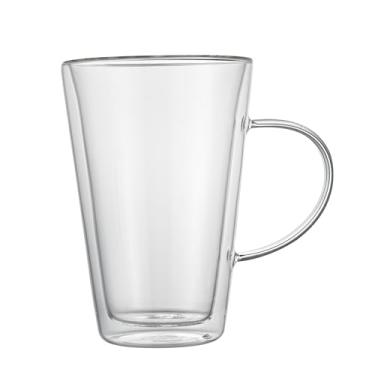 Imagem de Restaurantware - Forma Professional 382 g Canecas de vidro de parede dupla, 12 canecas de café isoladas com alça - Laváveis, reutilizáveis, copos de bebidas de vidro transparente, congeláveis, para