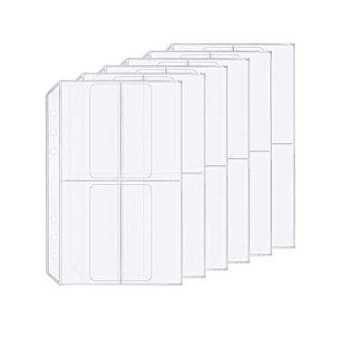 Imagem de 6 pacotes A5 fichário com 6 furos, 4 bolsos, pastas de plástico à prova d'água, 6 furos para bilhete de recibo (4 bolsos, A5)