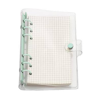 Imagem de Organizador pessoal A6 A5 com capa de PVC colorida de 6 furos com fecho de botão de pressão, pasta de arquivo para caderno de folhas soltas (férias, mini conjunto A6)