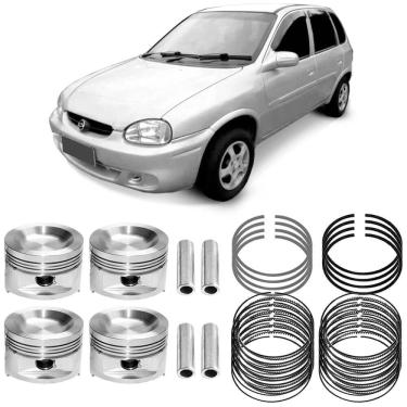 Imagem de Kit Pistão Anéis 0.50 Chevrolet Corsa 1.6 96 a 2001 Metal Leve