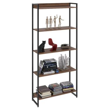 Imagem de Estante Livreiro Multiuso Dynamica Industrial 80Cm 5 Prateleiras C08 Nogal