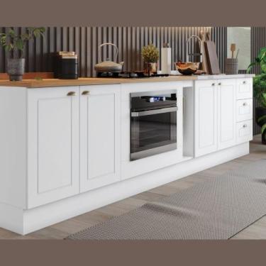 Imagem de Balcão Modulado 300cm de Cozinha com espaço para Cooktop Forno de Embu