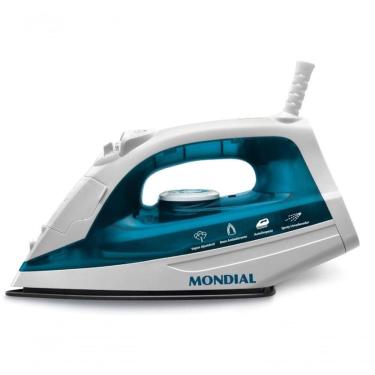 Imagem de Ferro De Passar A Vapor Mondial 1200w Com Spray Branco E Azul 110V