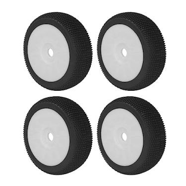 Imagem de 4pcs rc pneus de borracha forte resistência de alta resistência à abrasão rodas flexíveis de 17 mm para redcat (Branco)