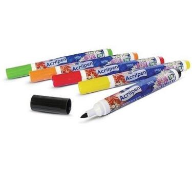 Imagem de Caneta Marcador Permanente Para Tecidos Acrilpen - Cores - acrilex, Az
