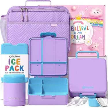 Imagem de Lancheira Fimibuke Kids Bento Snack com garrafa térmica 350 ml e bolsa