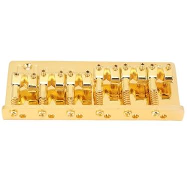 Imagem de RiToEasysports 6 String Bass Electric Bridge Bass Electric Bridge Substituição Substituição de Liga de Zinco Vintage Com 4 Barris de Barris Ajustáveis ​​para Bassos Vintage de Jazz (Ouro)