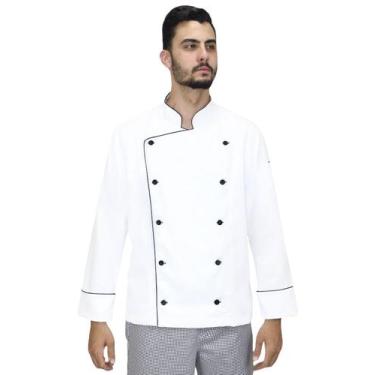 Imagem de Dolmã chef cozinha masculino manga longa branco - Demorgan Uniformes, 