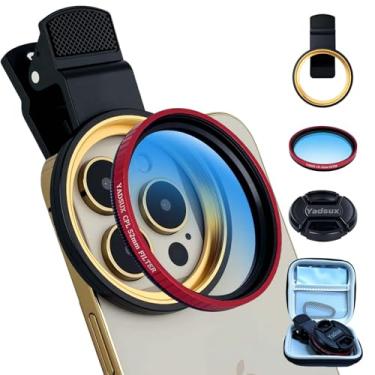 Imagem de YADSUX Kit de filtro de lente polarizadora CPL de 52 mm, acessório de câmera para iPhone, compatível com iPhone 12-16 Pro/Pro Max (filtro vermelho)