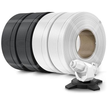 Imagem de Creality Refil de filamento PETG Filamento de impressora 3D de 1,75 mm, refilamento de 4 kg para carretel reutilizável de laboratório bambu, precisão dimensional ± 0,03 mm, preto + preto + branco +