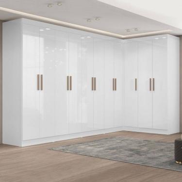 Imagem de Guarda-Roupa Casal Modulado Paris 11 Portas 4 Gavetas Branco - Maxel