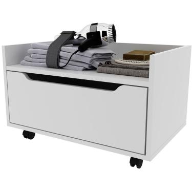 Imagem de Balcão Para Gabinete De Banheiro 1 Gaveta Com Rodízio Branco