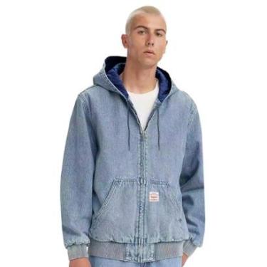 Imagem de Jaqueta Levis Jeans Masculina Potrero Denim Hoodie Azul Médio-Masculino